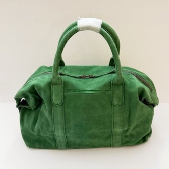 M.I.L.A. Ria Duffle Bag In Pea Green 100% Suede Leather NWT - Picture 2 of 7